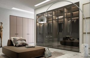 Glass door wardrobe